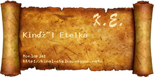 Kinál Etelka névjegykártya